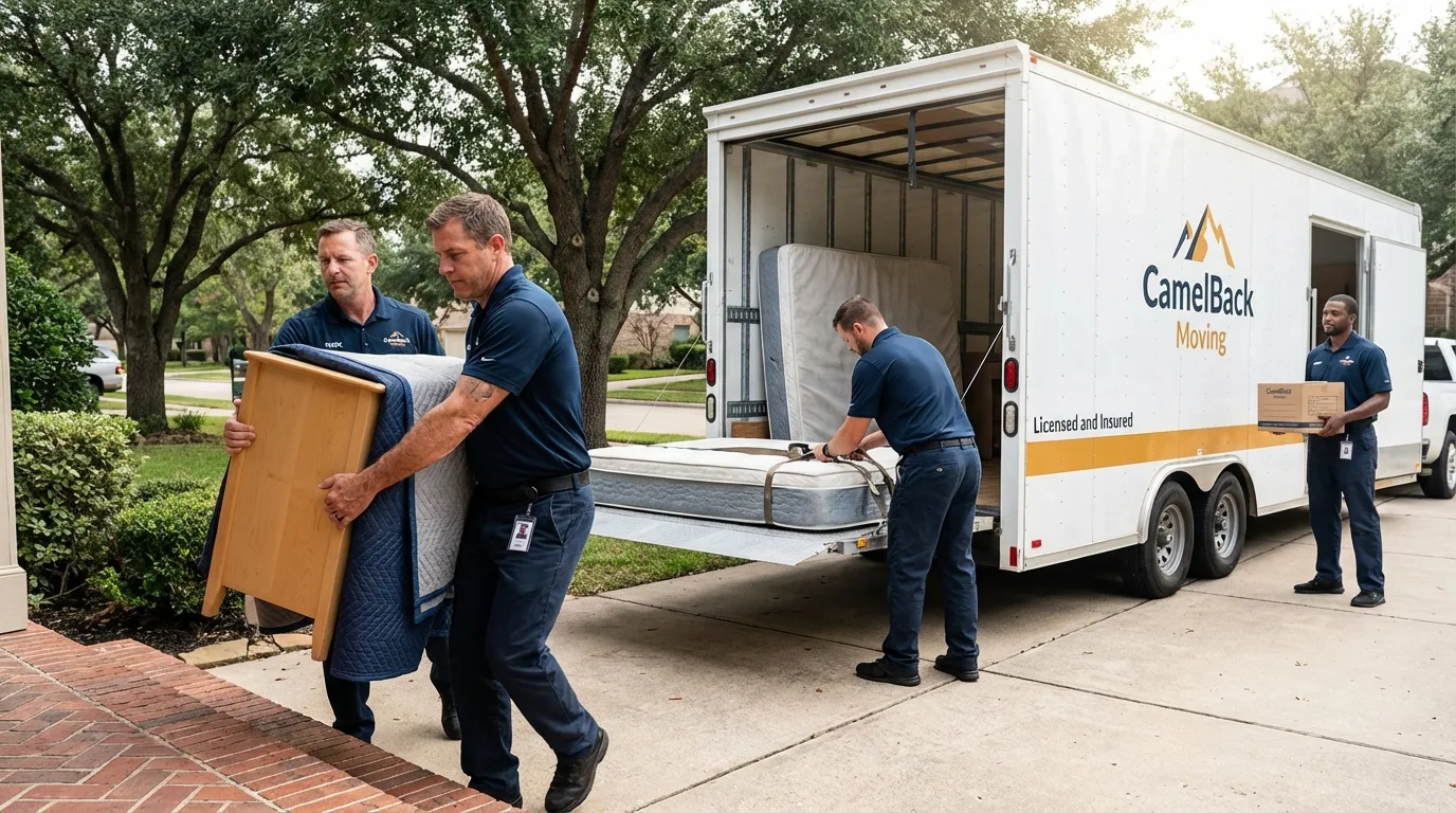 Crew loading residential truck for cross-state move from Bayamon, PR